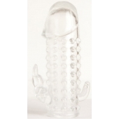 Гелевая прозрачная насадка с 2 отростками - 13 см. - Toyfa Basic - в Саранске купить с доставкой