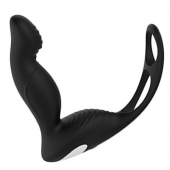 Черный вибромассажер простаты P-PLEASER W ERECTION ENHANCE - Dream Toys - в Саранске купить с доставкой