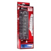 Прозразная закрытая насадка на пенис с поддержкой мошонки Clearly Ample Penis Enhancer - 22 см. - XR Brands - в Саранске купить с доставкой
