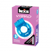 Голубое эрекционное виброкольцо Luxe VIBRO  Кошмар русалки  + презерватив - Luxe - в Саранске купить с доставкой