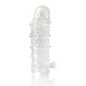 Закрытая прозрачная рельефная насадка Crystal sleeve - 13 см. - Erowoman-Eroman - в Саранске купить с доставкой