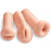 Комплект из 3 мастурбаторов All 3 Holes: вагина, анус, ротик - Pipedream - в Саранске купить с доставкой