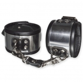 Эффектные серебристо-черные наручники с металлическим блеском - Sitabella - купить с доставкой в Саранске