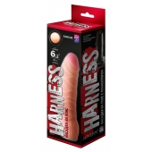 Телесная изогнутая насадка на Harness с коннектором BLACK LINE - 17 см. - LOVETOY (А-Полимер) - купить с доставкой в Саранске
