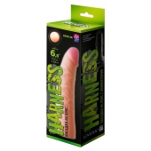 Телесная изогнутая насадка на Harness с коннектором GREEN LINE - 18 см. - LOVETOY (А-Полимер) - купить с доставкой в Саранске