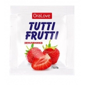 Пробник гель-смазки Tutti-frutti с земляничным вкусом - 4 гр. - Биоритм - купить с доставкой в Саранске