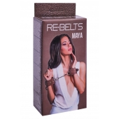 Коричневые кожаные наручники Maya - Rebelts - купить с доставкой в Саранске