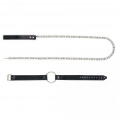 Черный поводок и чокер с кольцом Rada - Rebelts - купить с доставкой в Саранске