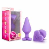 Фиолетовая анальная пробка Naughty Candy Heart Do Me Now - 8,9 см. - Blush Novelties - купить с доставкой в Саранске