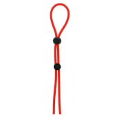 Красное лассо на пенис с двумя бусинами STRETCHY LASSO CAGE - Dream Toys - в Саранске купить с доставкой