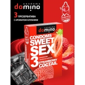 Презервативы для орального секса DOMINO Sweet Sex с ароматом клубничного коктейля  - 3 шт. - Domino - купить с доставкой в Саранске