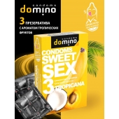 Презервативы для орального секса DOMINO Sweet Sex с ароматом тропических фруктов - 3 шт. - Domino - купить с доставкой в Саранске