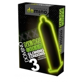 Презервативы DOMINO Neon Green со светящимся в темноте кончиком - 3 шт. - Domino - купить с доставкой в Саранске