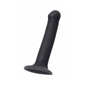 Черный фаллос на присоске Silicone Bendable Dildo M - 18 см. - Strap-on-me - купить с доставкой в Саранске