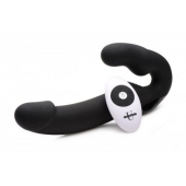 Черный безремневой страпон Urge Silicone Strap On с пультом ДУ - 24 см. - XR Brands - купить с доставкой в Саранске