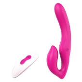 Ярко-розовый безремневой страпон REMOTE DOUBLE DIPPER - 22 см. - Dream Toys - купить с доставкой в Саранске