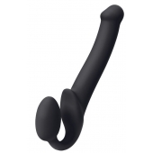 Черный безремневой страпон Silicone Bendable Strap-On M - Strap-on-me - купить с доставкой в Саранске