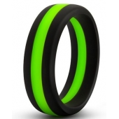 Черно-зеленое эрекционное кольцо Silicone Go Pro Cock Ring - Blush Novelties - в Саранске купить с доставкой