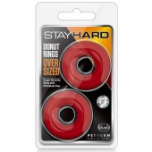 Набор из 2 красных эрекционных колец DONUT RINGS OVERSIZED - Blush Novelties - в Саранске купить с доставкой