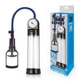 Прозрачная вакуумная помпа Sex Expert с манометром - Sex Expert - в Саранске купить с доставкой