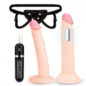 Регулируемые трусики с 2 насадками - 16 и 15 см. - Lux Fetish - купить с доставкой в Саранске