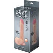 Телесный фаллоимитатор на присоске BEST COCK 6 - 19 см. - LOVETOY (А-Полимер)