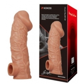 Телесная насадка на фаллос с фиксацией мошонки EXTREME SLEEVE - 15,6 см. - KOKOS - в Саранске купить с доставкой