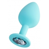 Мятная анальная втулка Brilliant с прозрачным кристаллом - 8 см. - ToyFa - купить с доставкой в Саранске