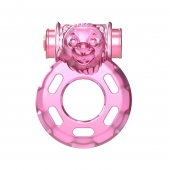 Розовое эрекционное кольцо с вибрацией Pink Bear - Baile - в Саранске купить с доставкой