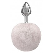 Серебристая анальная пробка с белым пушистым хвостиком Twinkle - Lola Games - купить с доставкой в Саранске