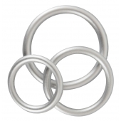 Набор из 3 эрекционных колец под металл Metallic Silicone Cock Ring Set - Orion - в Саранске купить с доставкой