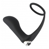 Черное эрекционное кольцо с анальной вибропробкой Vibrating Ring   Plug - Orion - в Саранске купить с доставкой