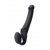 Черный безремневой вибрострапон Silicone Bendable Strap-On M - Strap-on-me - купить с доставкой в Саранске