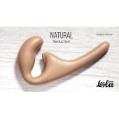 Бежевый безремневой страпон Seduction - 20,5 см. - Lola Games - купить с доставкой в Саранске
