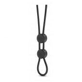 Черное двойное эрекционное лассо Silicone Double Loop Cock Ring - Blush Novelties - в Саранске купить с доставкой