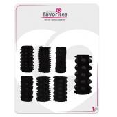 Набор из 7 черных насадок PENIS SLEEVES SET - Dream Toys - в Саранске купить с доставкой