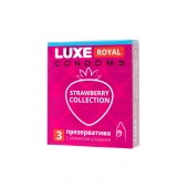 Презервативы с ароматом клубники LUXE Royal Strawberry Collection - 3 шт. - Luxe - купить с доставкой в Саранске