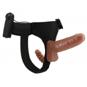 Страпон с вагинальной пробкой и вибрацией Ultra Passionate Harness - 16 см. - Baile - купить с доставкой в Саранске