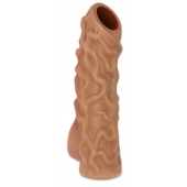 Телесная насадка с венками и открытой головкой Nude Sleeve L - 14 см. - KOKOS - в Саранске купить с доставкой