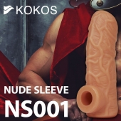 Телесная открытая насадка-реалистик с подхватом мошонки Nude Sleeve S - 10 см. - KOKOS - в Саранске купить с доставкой