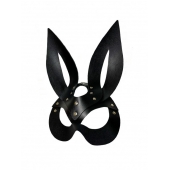 Черная кожаная маска зайки Miss Bunny - БДСМ Арсенал - купить с доставкой в Саранске