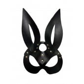 Черная кожаная маска зайки Miss Bunny - БДСМ Арсенал - купить с доставкой в Саранске