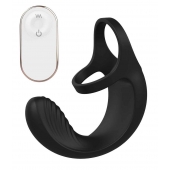 Черный анальный стимулятор с эрекционными кольцами Remote Couple Teaser - Dream Toys - в Саранске купить с доставкой