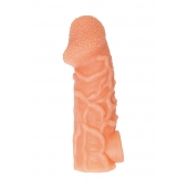 Телесная закрытая насадка с венками Cock Sleeve Size L - 17,6 см. - KOKOS - в Саранске купить с доставкой
