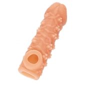 Телесная закрытая насадка с пучками шишечек Cock Sleeve Size S - 13,8 см. - KOKOS - в Саранске купить с доставкой