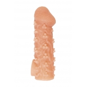 Телесная закрытая насадка с пучками шишечек Cock Sleeve Size L - 17,6 см. - KOKOS - в Саранске купить с доставкой