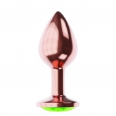 Пробка цвета розового золота с лаймовым кристаллом Diamond Emerald Shine S - 7,2 см. - Lola Games - купить с доставкой в Саранске