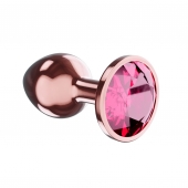 Пробка цвета розового золота с малиновым кристаллом Diamond Ruby Shine L - 8,3 см. - Lola Games - купить с доставкой в Саранске