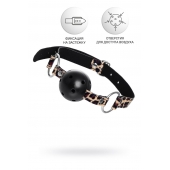 Черный кляп-шар на леопардовых ремешках Anonymo - ToyFa - купить с доставкой в Саранске