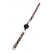 Черный кляп-шар на леопардовых ремешках Anonymo - ToyFa - купить с доставкой в Саранске